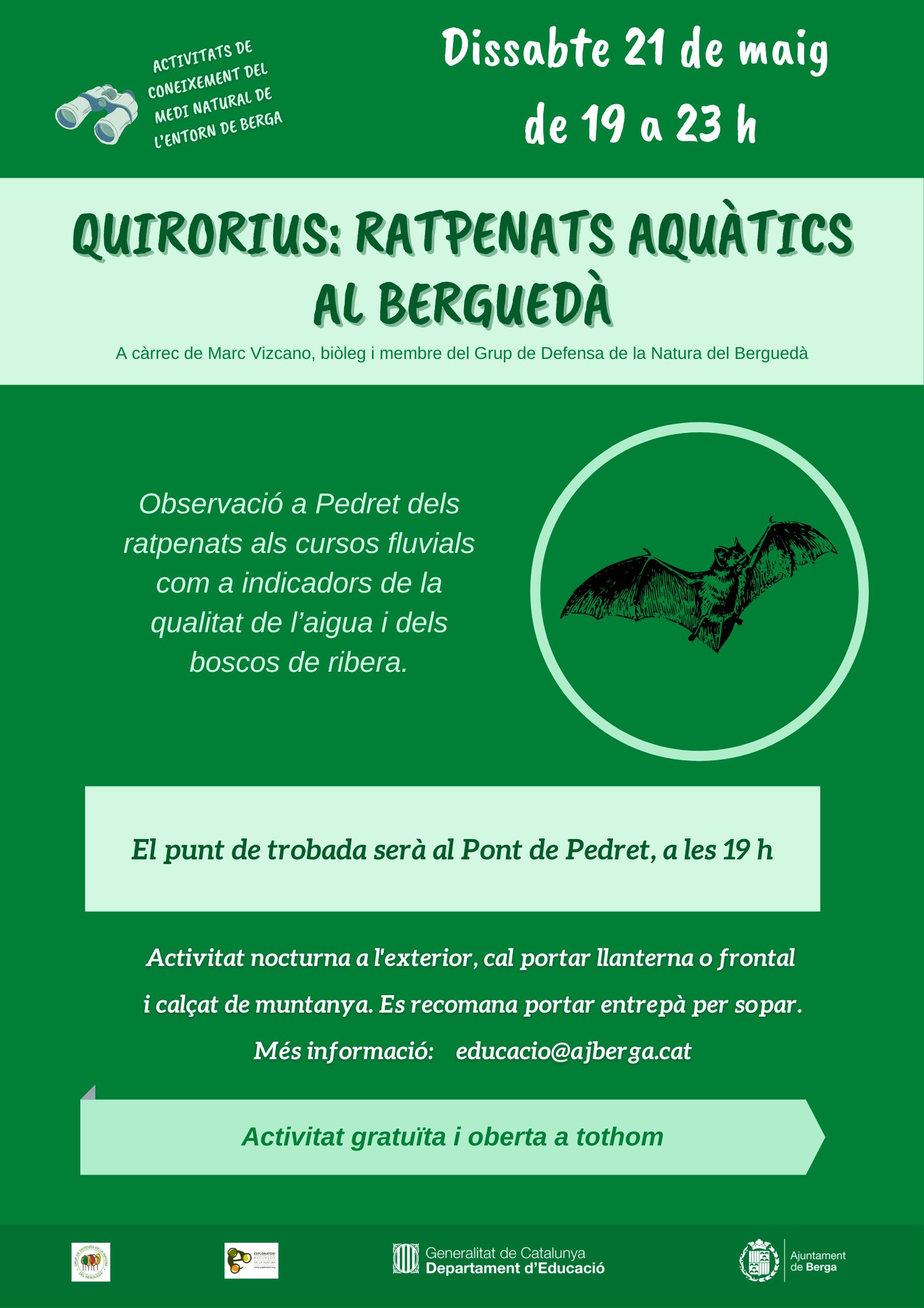 Quirorius: ratpenats aquàtics al Berguedà