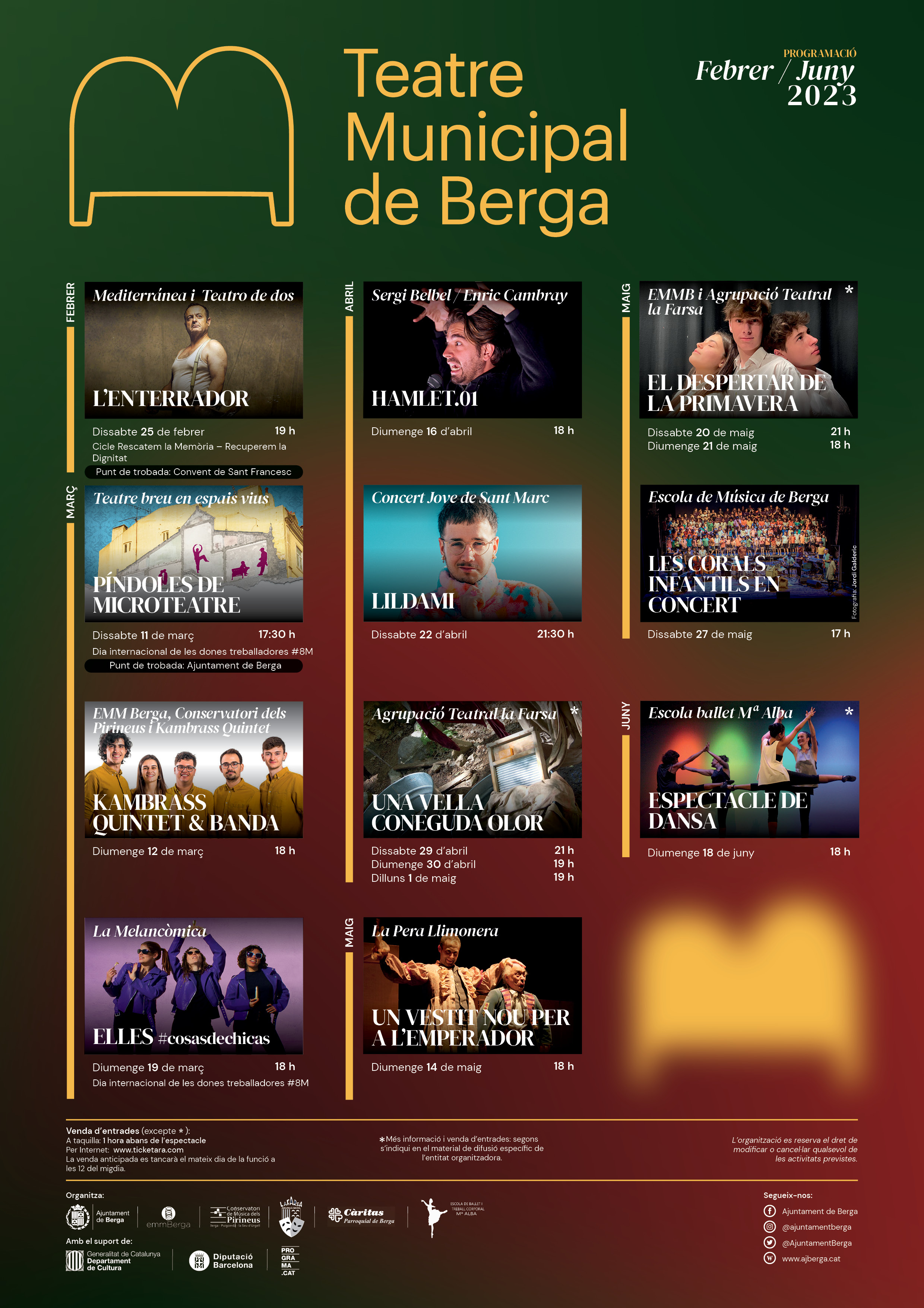 Cartell - Programació cultural del Teatre Municipal de Berga