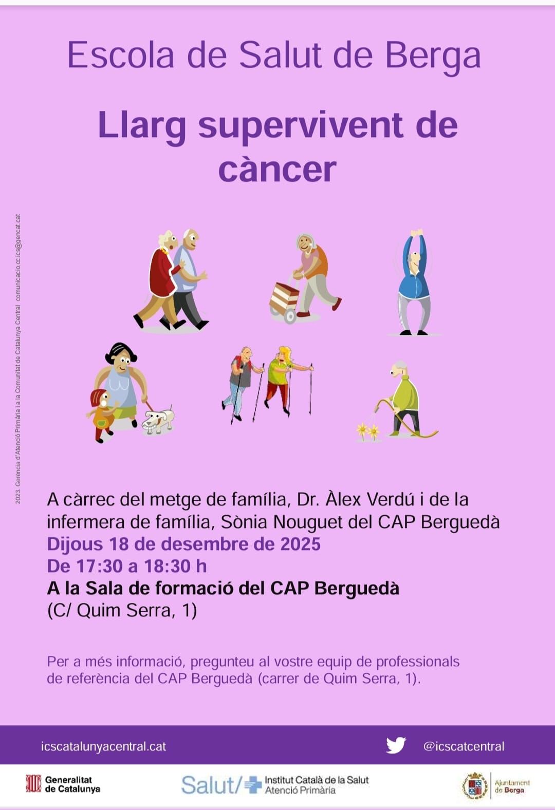 Escola de salut: "Llarg supervivent de c&agrave;ncer"