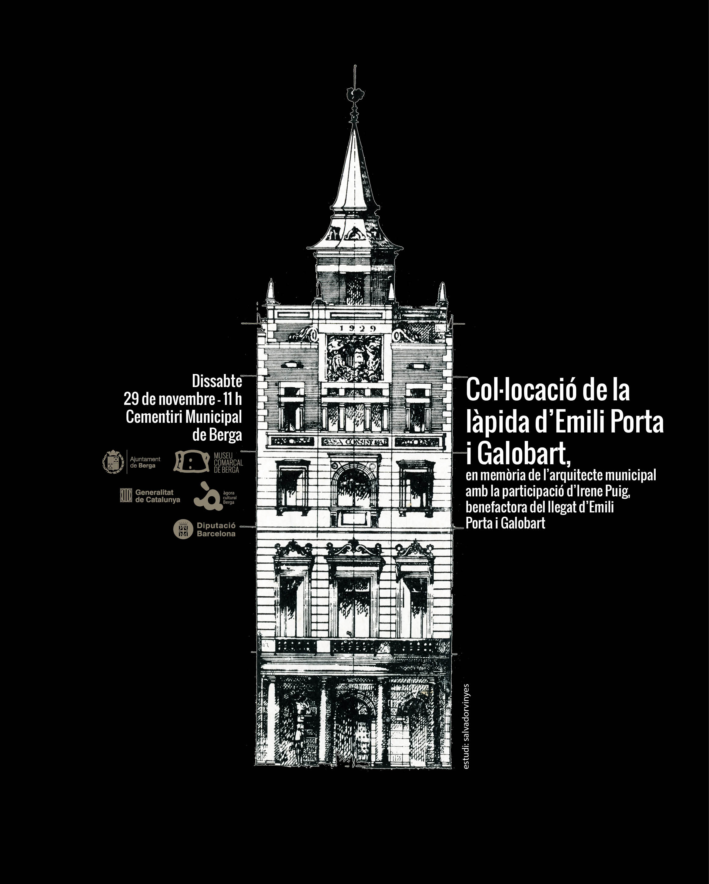 Col·locació d'una làpida en memòria d'Emili Porta i Galobart