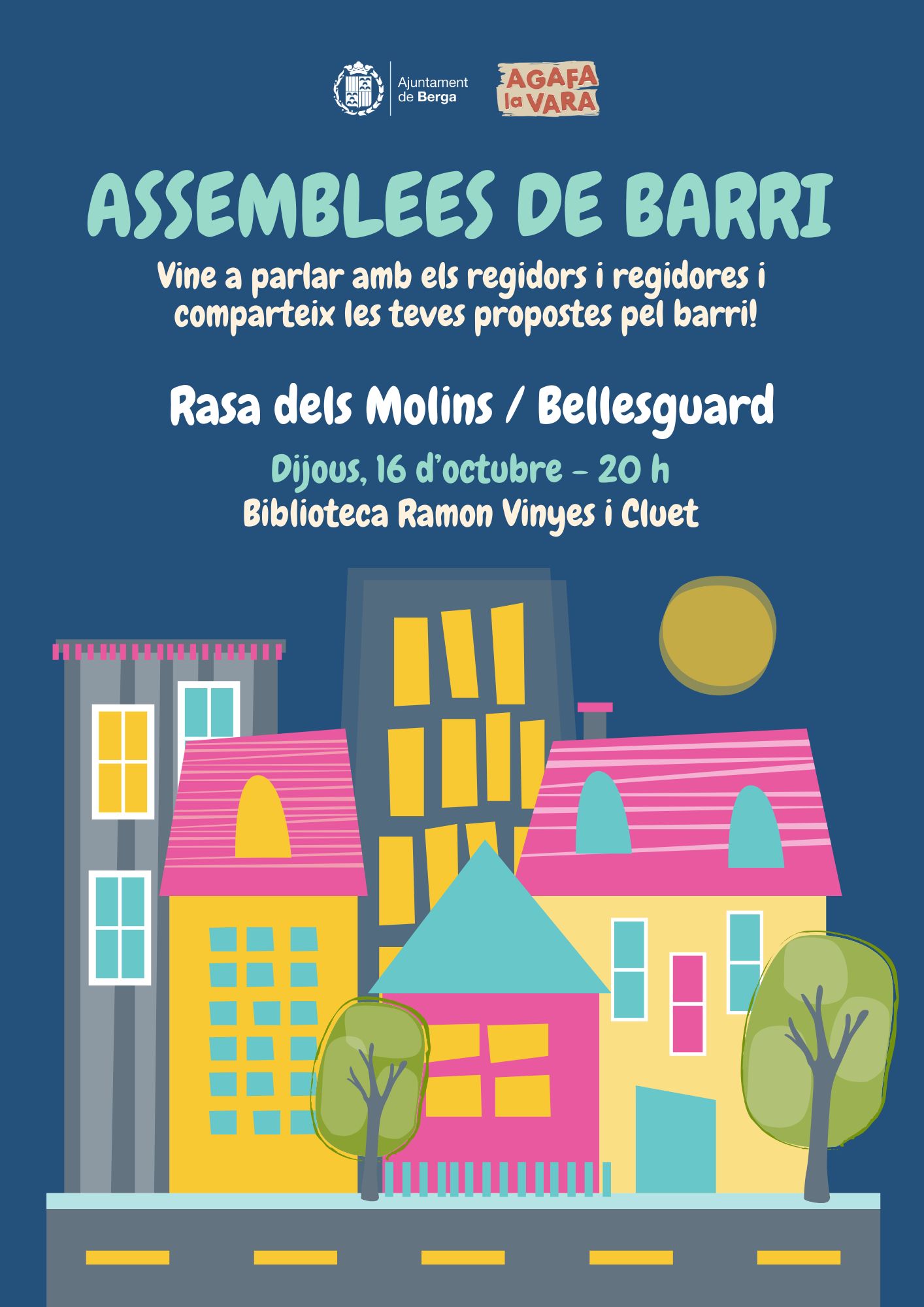 Cartell - Assemblees de barri: Rasa dels Molins i Bellesguard 