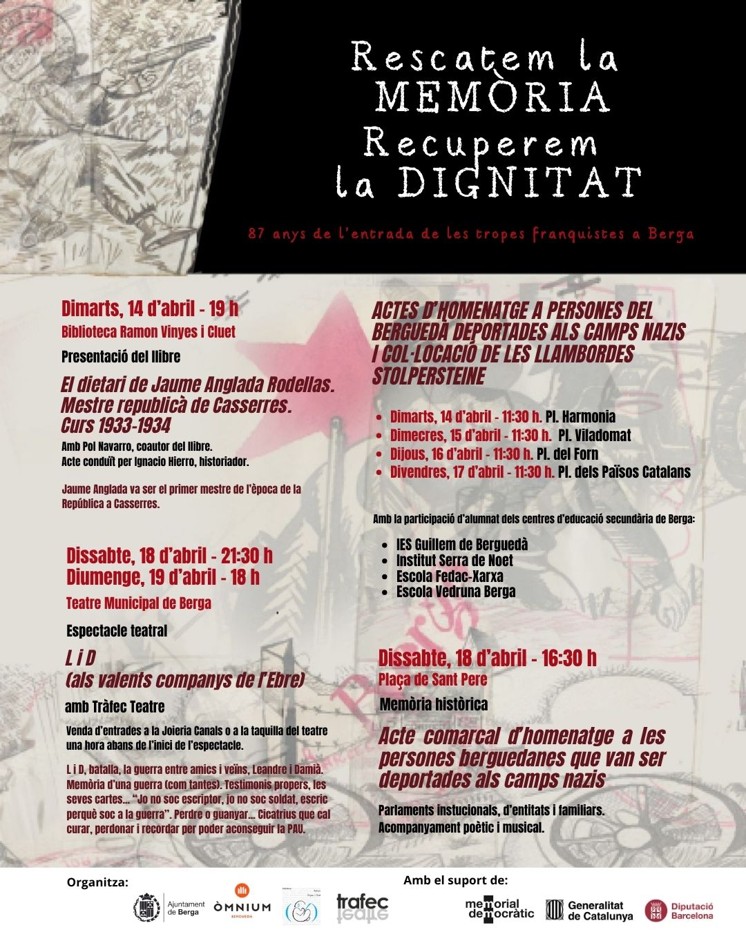 Actes d'homenatge a persones del Bergued&agrave; deportades als camps nazis 