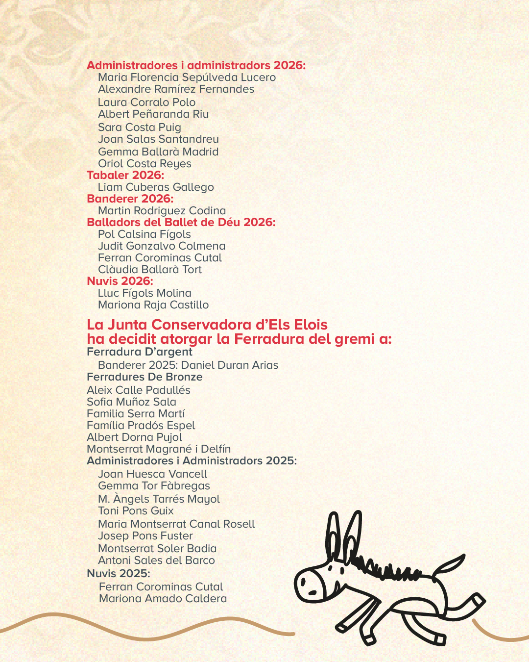 Actes d'Els Elois 2026 Actes d'Els Elois 2026