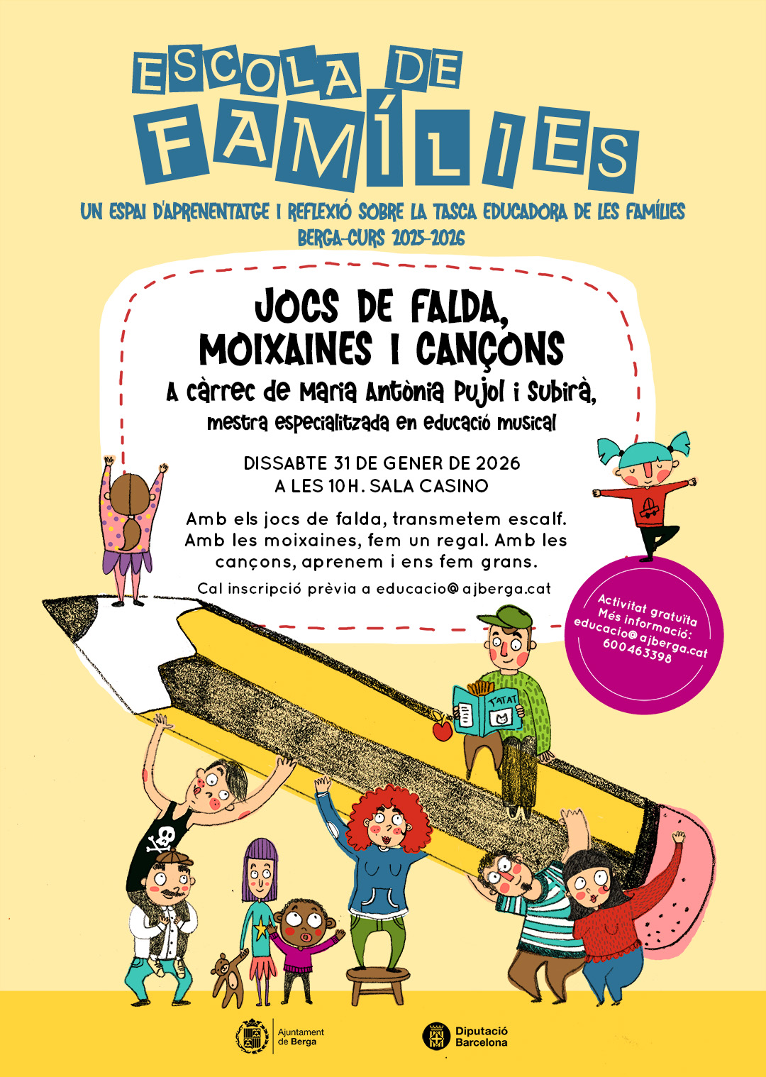 Escola de fam&iacute;lies: Jocs de falda, moixaines i can&ccedil;ons