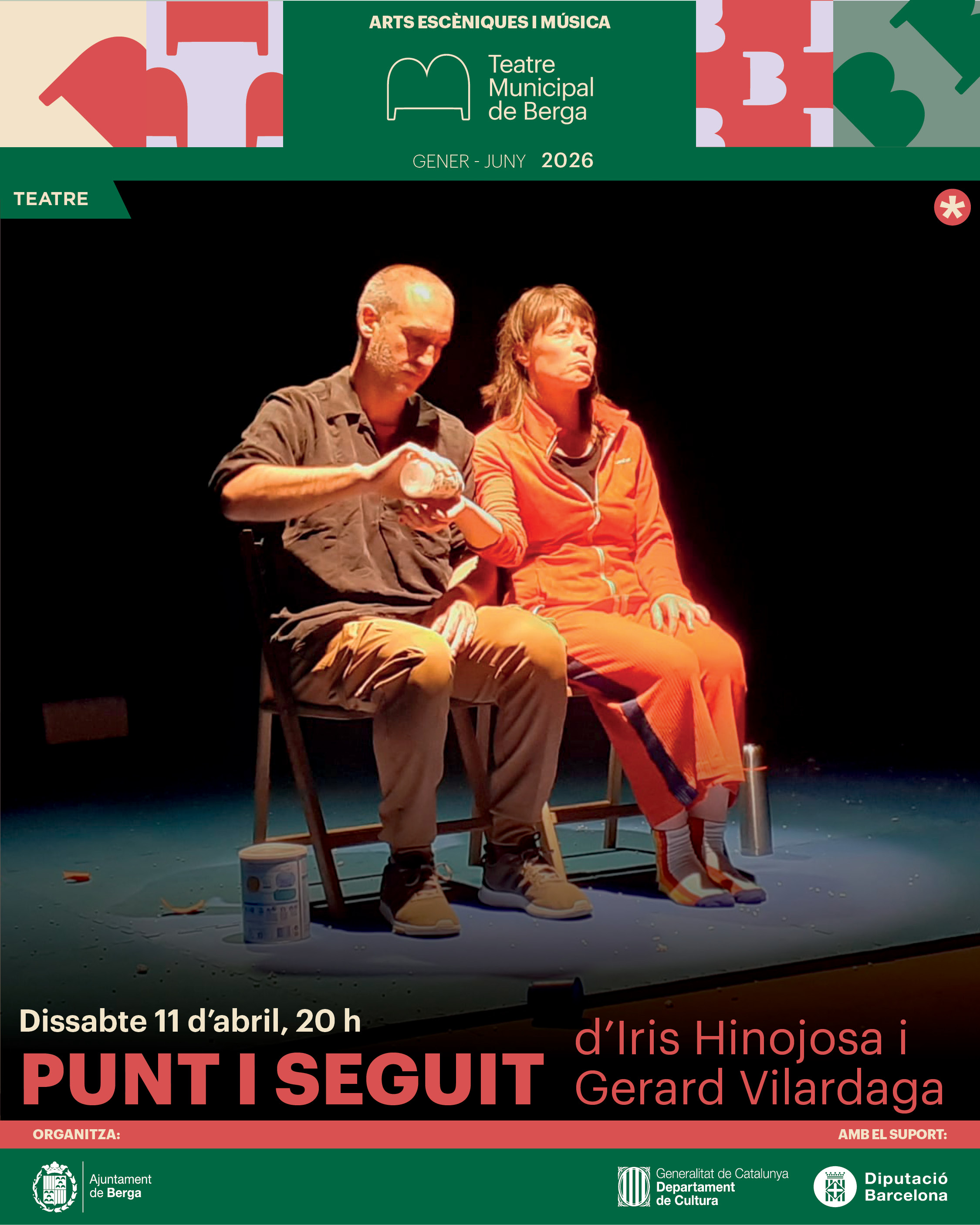 Teatre: "Punt i seguit" amb Iris Hinojosa i Gerard Vilardaga