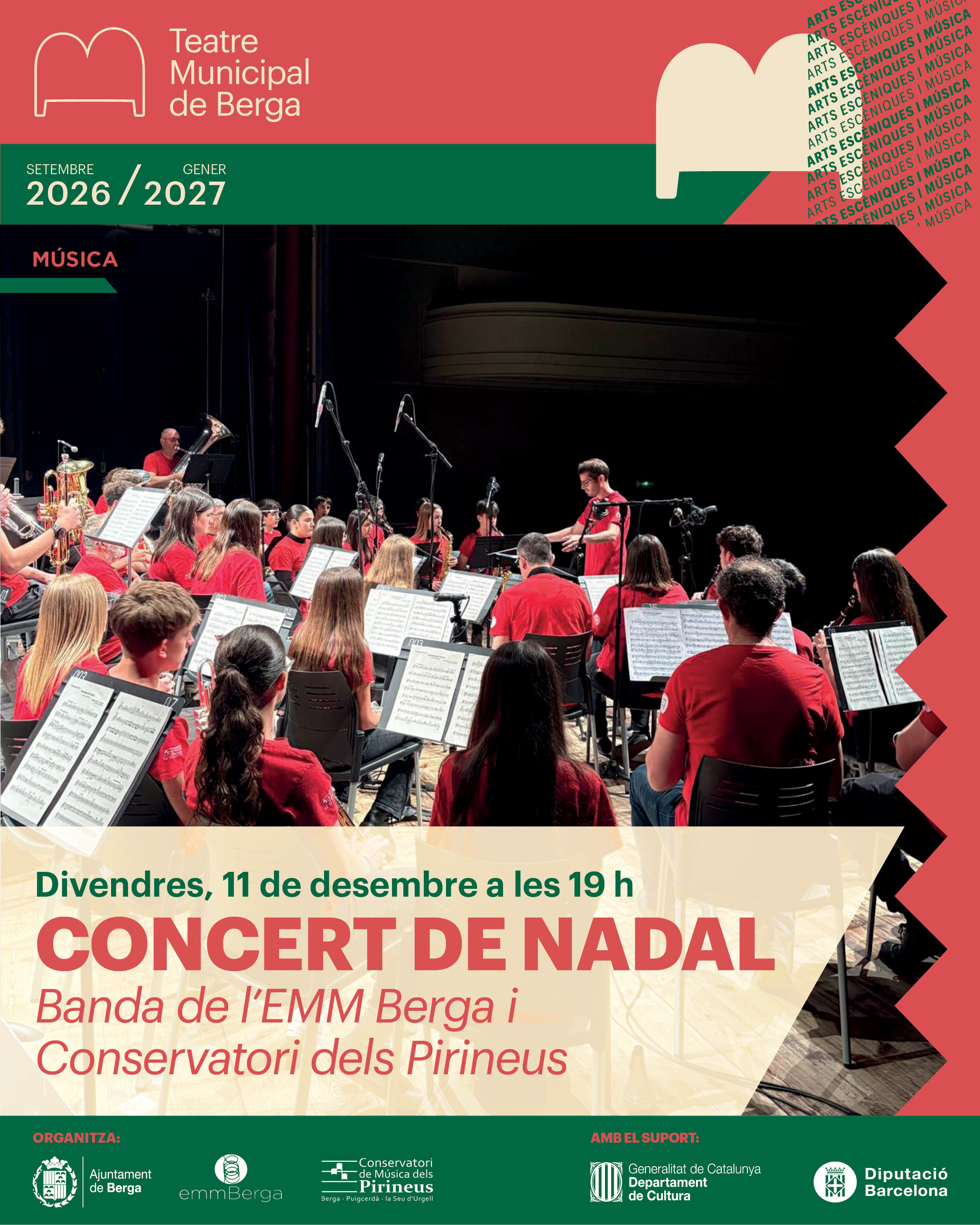 Concert de Nadal de la Banda de l'EMM Berga i el Conservatori de M&uacute;sica dels Pirineus