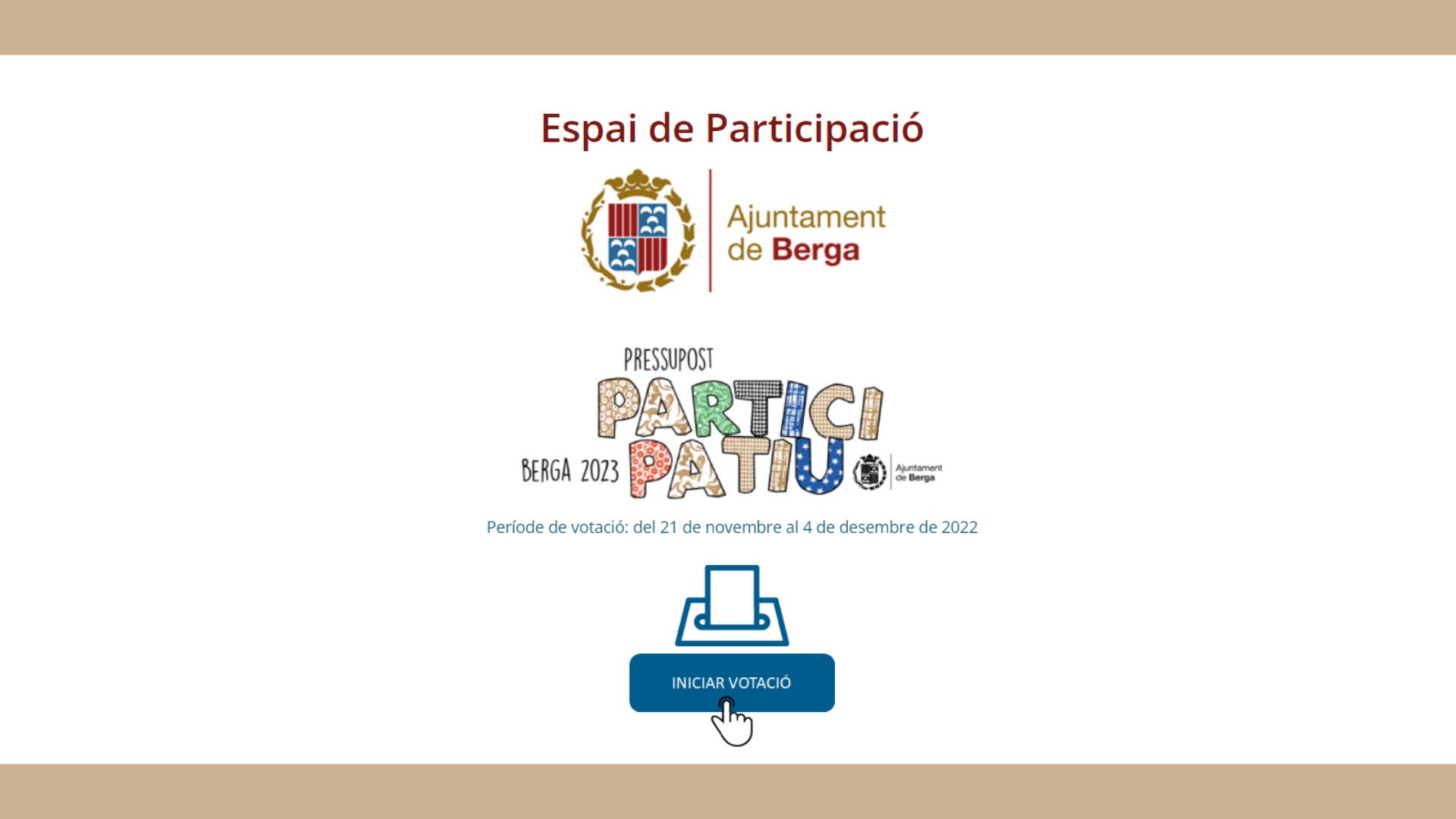 Berga inicia la votació electrònica dels pressupostos participatius de 2023 que es farà del 21 de novembre al 4 de desembre 