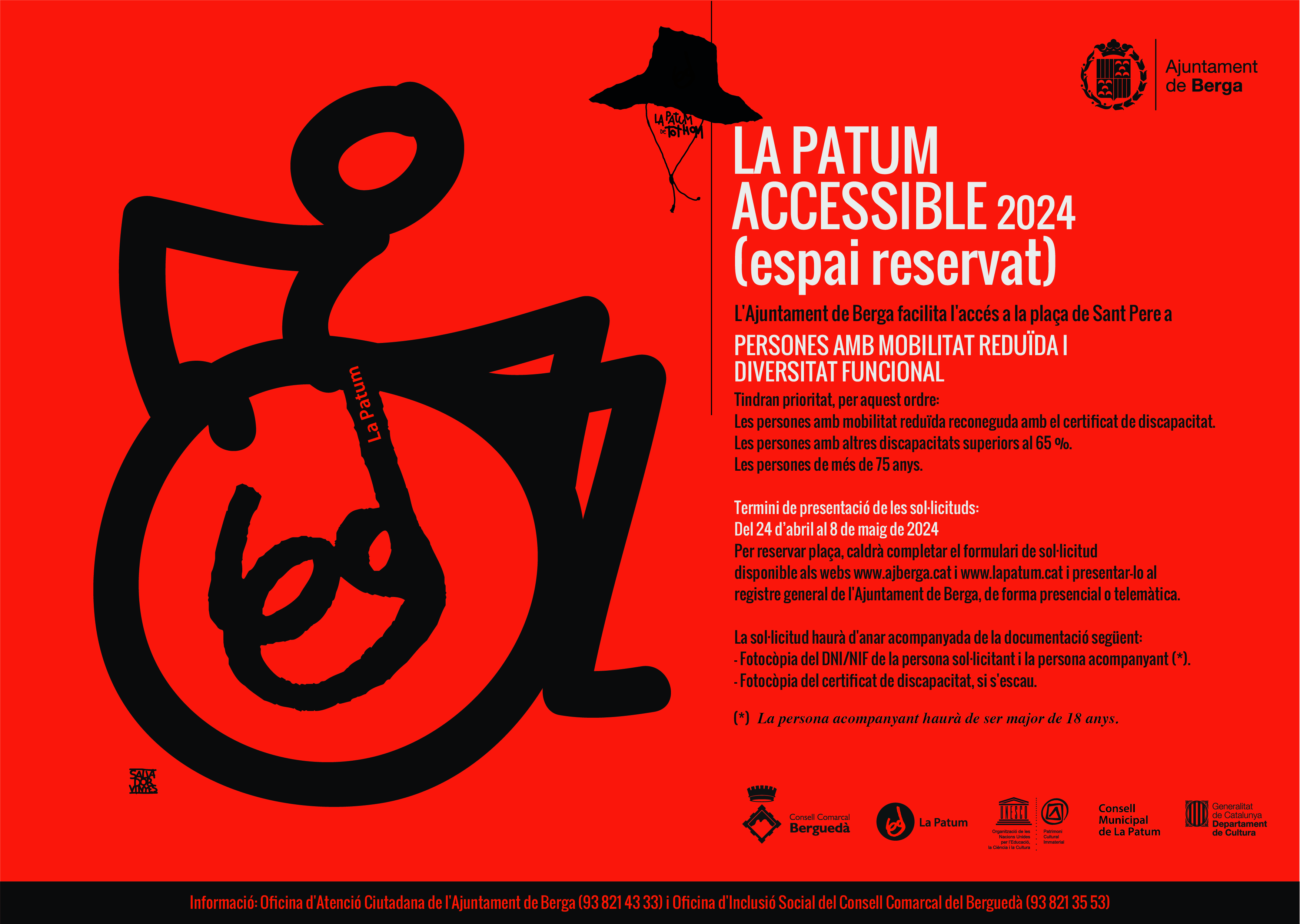 La Patum accessible obrirà la inscripció per a l'espai reservat a persones amb mobilitat reduïda i altres diversitats funcionals del 24 d'abril al 8 de maig