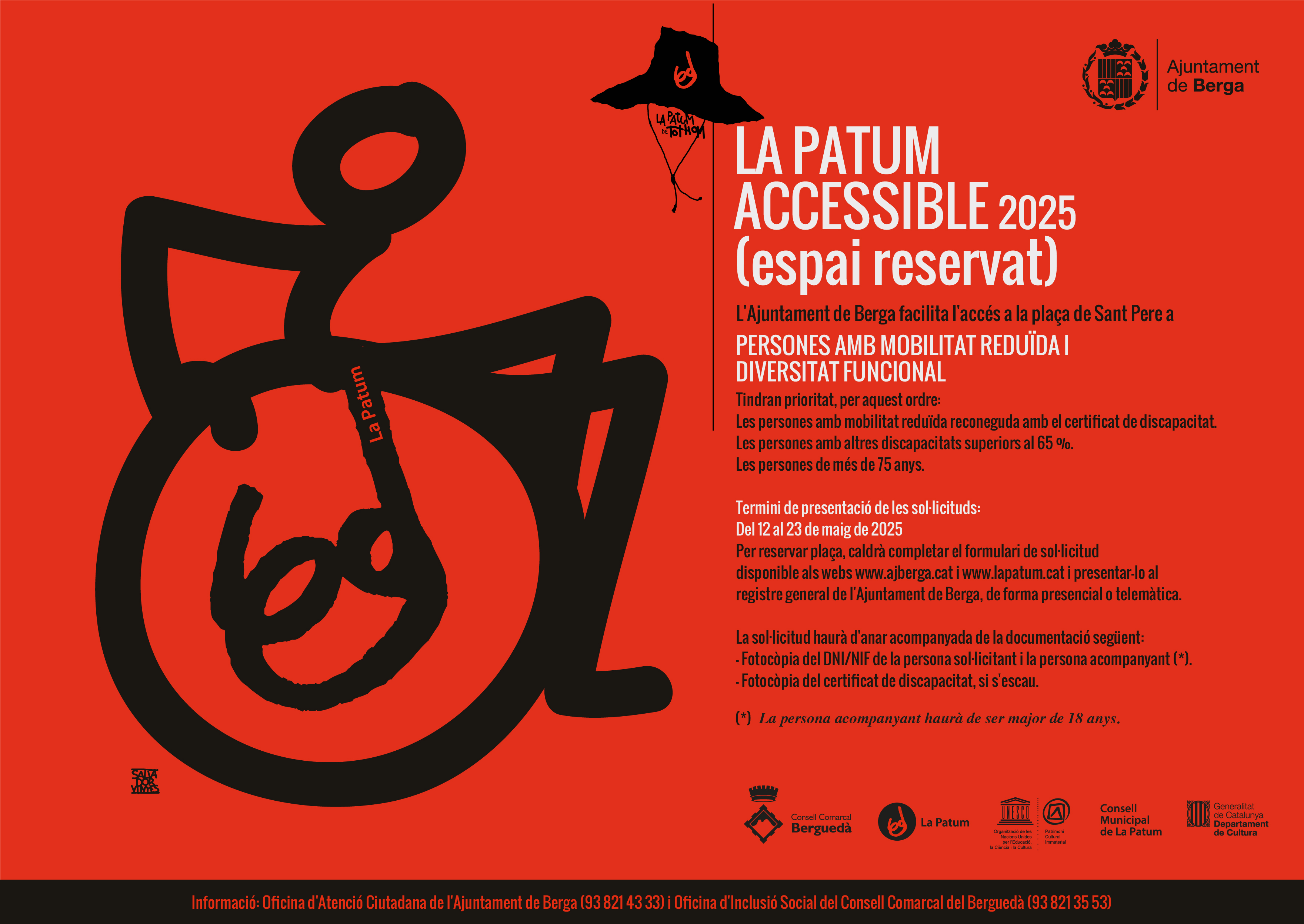 La Patum accessible obrirà la inscripció per a l'espai reservat a persones amb mobilitat reduïda i altres diversitats funcionals del 12 al 23 de maig