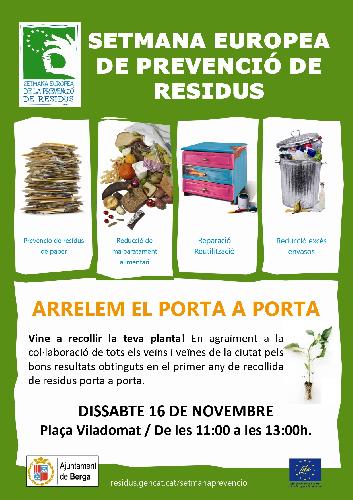 Berga se suma a la Setmana Europea de la Prevenció de Residus amb activitats per promoure la conscienciació sobre el medi ambient