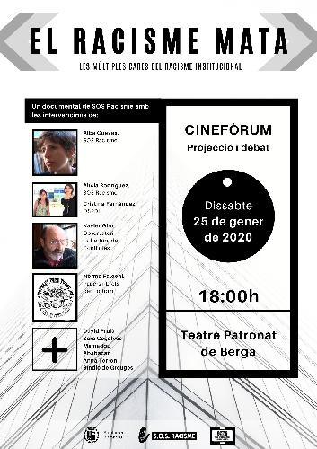 Berga organitza un cinefòrum sobre el racisme institucional que es realitzarà el 25 de gener al Teatre Patronat