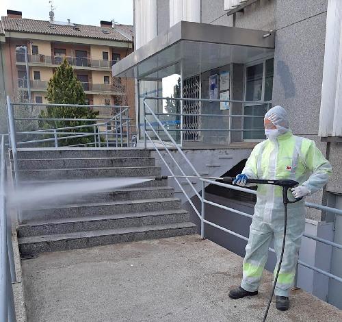 Berga inicia les tasques preventives de desinfecció de la via pública complementàries a la neteja diària dels carrers