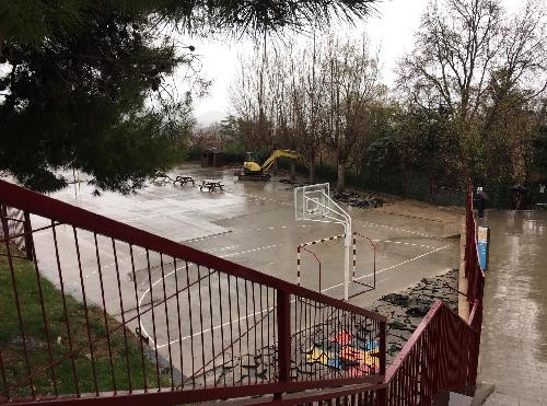 Berga inicia les obres de millora del pati de l'Escola Sant Joan que tindran una durada prevista de dos mesos