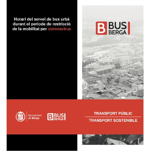 Berga redueix el servei de bus urbà mantenint les línies de la franja matinal i suprimint les de la tarda a partir del dimarts, 24 de març